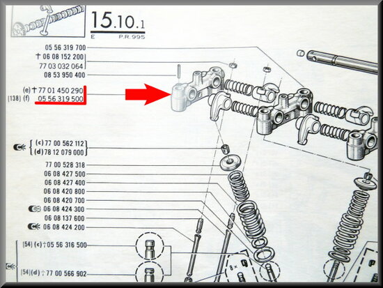 Rocker shaft support R16 TS-TX (with bore hole).