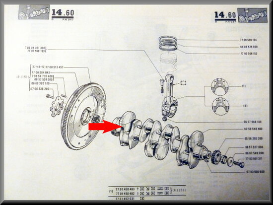 Crankshaft R16 TS (revised, excl: 150 euro in exchange).