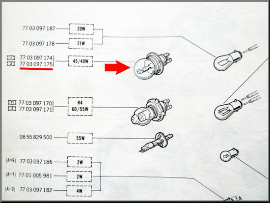 Headlight bulb (white, 45 watt).