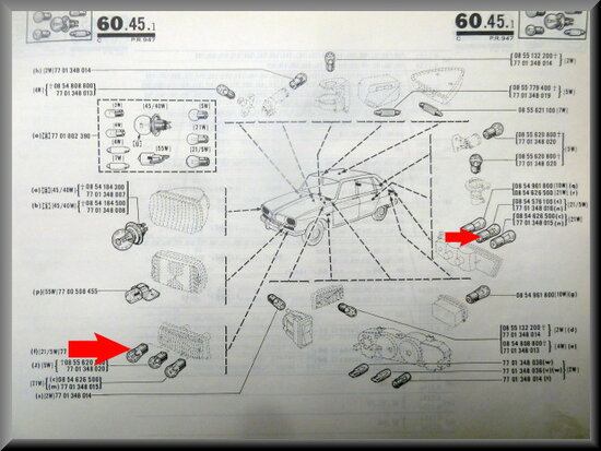 Bulb brake and low beam light (21/5 Watt).