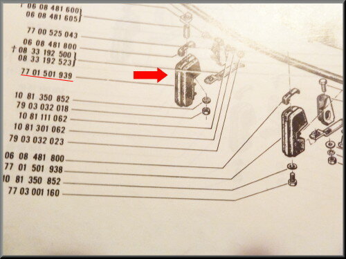 Bumper buffer front right R16 TL, TS (second type) and TX.