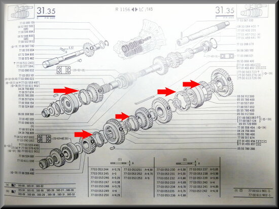 Synchromesh rings (385 gear)