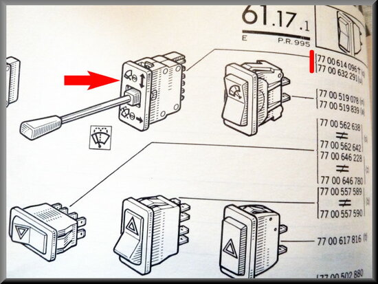 Windshield wiper switch R16 TX (new).