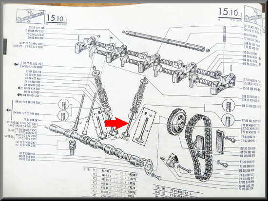 Uitlaat klep R16 TS (3 inkepingen).