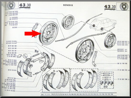 Remankerplaat links R16 L (Bendix).