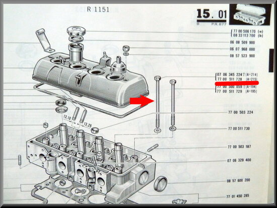 Cilinderkop bout, 215 mm R16 TS-TX.