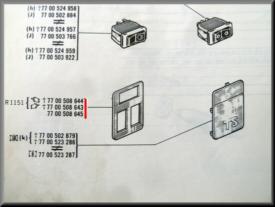 Cadre boutons de commandes R16 TX (noir).