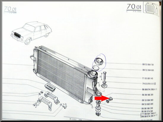 Radiator drain screw.