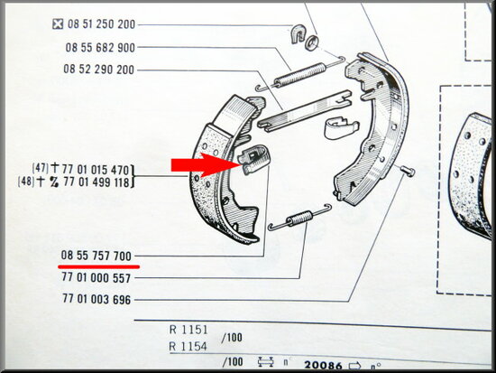 Klemhouder remschoenen (Bendix systeem).