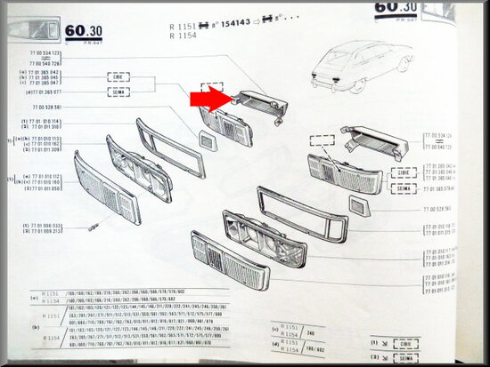 Rear light cap left R16, second type.