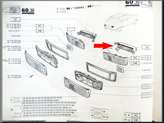 Rear light cap right R16, second type.