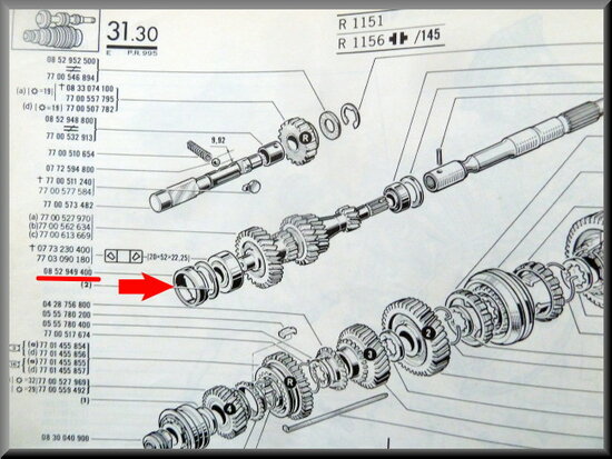 Bearing adjustment primary shaft .