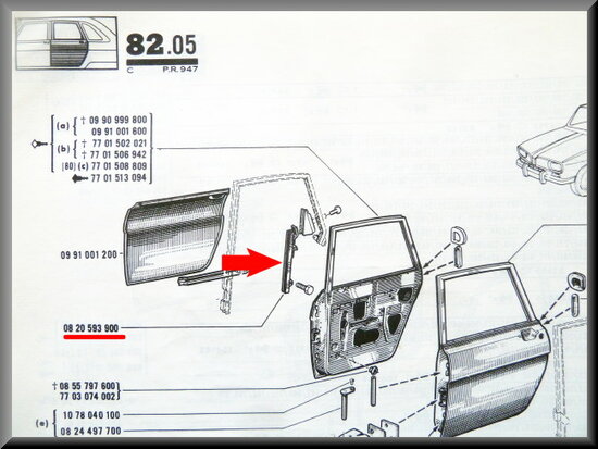 Window guide rear right