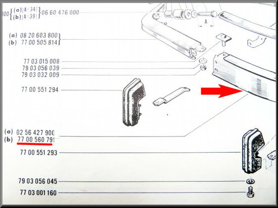 Center bumper piece R16 TX 73-75