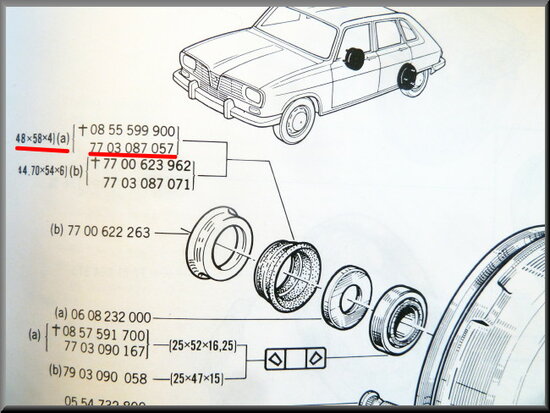 Brake drum seal (48x58x4 mm).