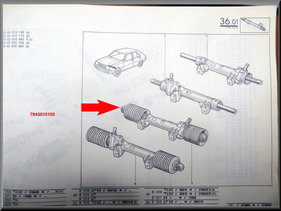 R14 Steering rack (New Old Stock).