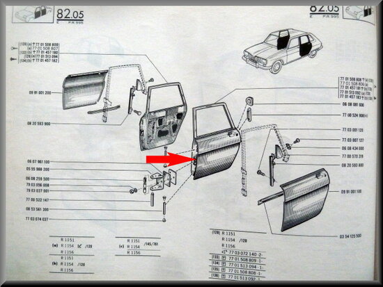 Door rear left (New Old Stock).