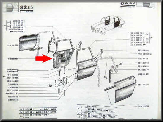 Door rear right (New Old Stock).