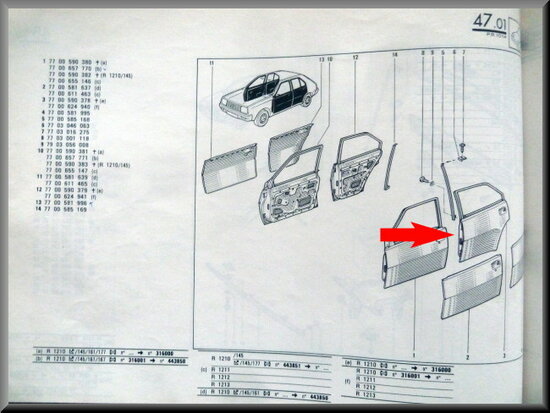 R14 Portier achterzijde links (New Old Stock).