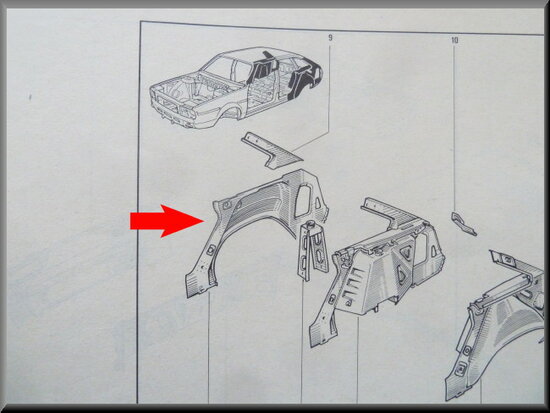 R20-R30 Inner wing rear right  (New Old Stock).