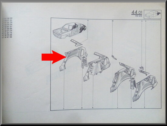 R20-R30 Inner wing rear right  (New Old Stock).