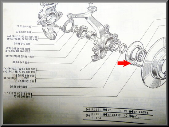 Brake disk mounting kit.