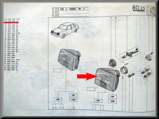 R14, Rodeo 6 Left headlight (Bilux) (New Old Stock).