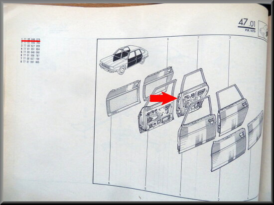 R20-R30 Portier rechts achter (New Old Stock)