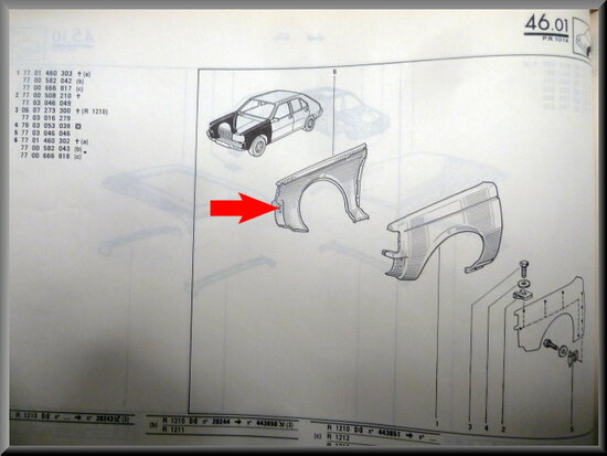 R14 Front wing right (New Old Stock), first model.