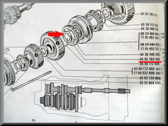 Locking ring secondary shaft pignons.