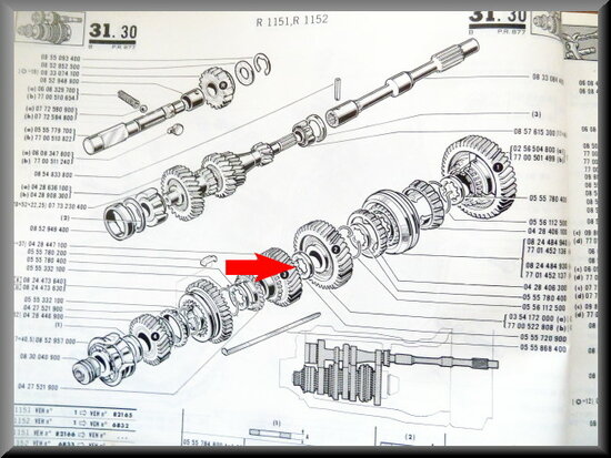 Locking ring secondary shaft pignons.