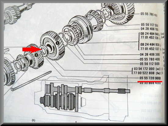 Locking ring secondary shaft pignons.