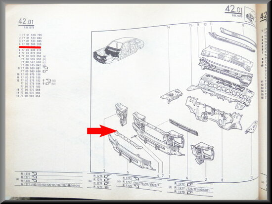 R20-R30 Steunplaat voorfront (New Old Stock).