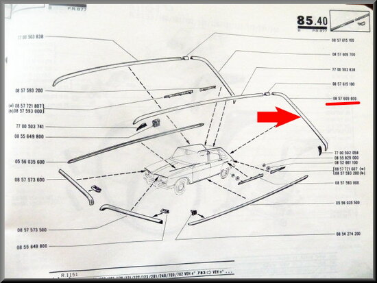 Dak sierstrip links achter R16 (Type 1).