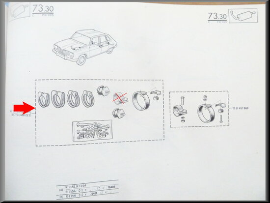 Kit de fixation d'échappement R16 TS-TX.