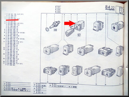 R14 Windshield wiper switch (New Old Stock).