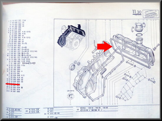 R14 Joint de cache culbuteur (New Old Stock).