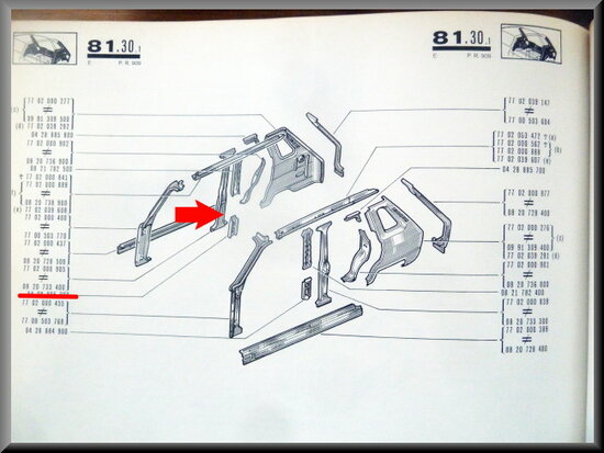 R6 B-pillar right (New Old Stock).