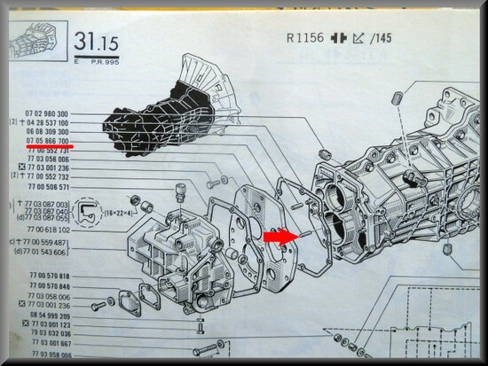 Centre pin tapered bearing (5 gear)