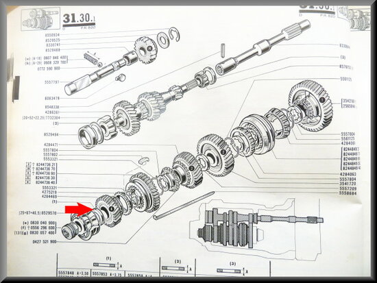 Pinion ring (3,70).