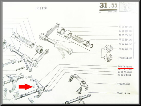 Washer selector shaft.