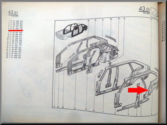 R20-R30 Achterscherm links (New Old Stock).
