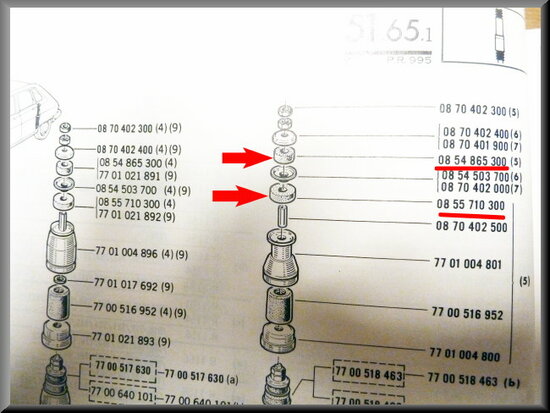 Rubbers rear and front shock absorbers.