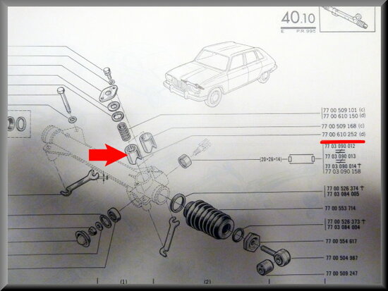 Guide bush steering house R15-R16-R17-R18-R20.