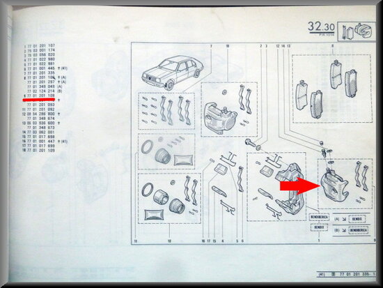 R14 Remklauw links (New Old Stock).