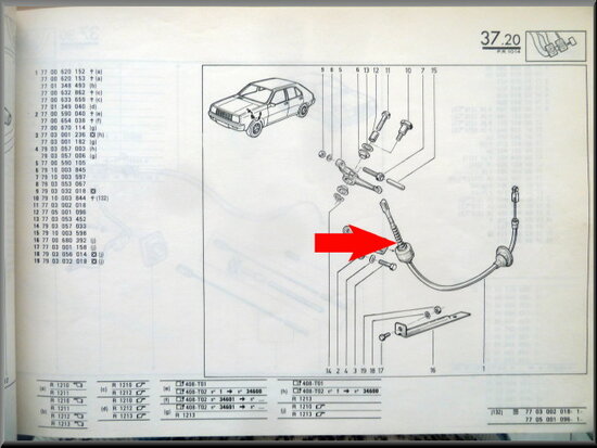 R14 Clutch cable (New Old Stock).