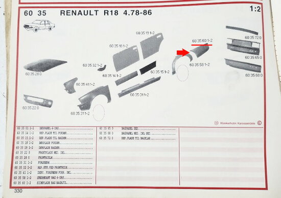 R18 Face inférieure d'aile arrière gauche (New Old Stock)