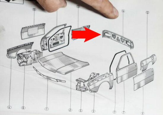 R18 Rear end panel (New Old Stock)