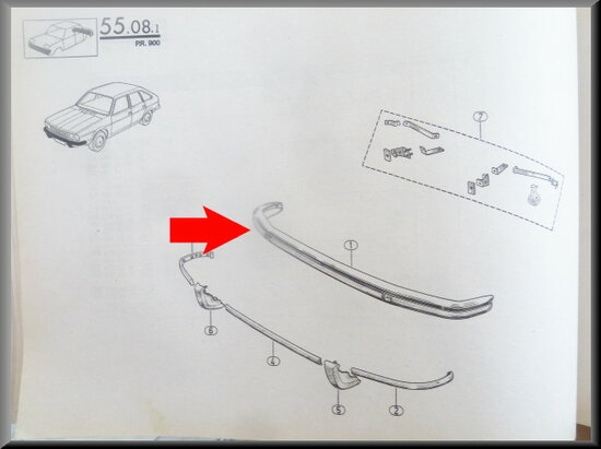 R20-R30 Bumper voorzijde (R1270) (New Old Stock).