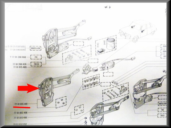 Mécanisme de lève-vitre avant droit R16 TS.